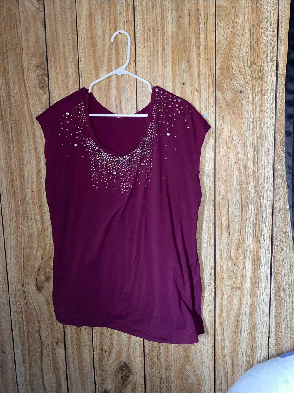 Lee purple studded short sleeve swing top